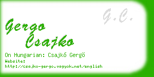 gergo csajko business card