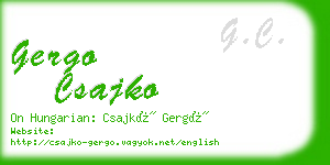 gergo csajko business card